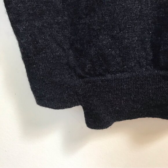 Zadig & Voltaire Wool V Neck Sweater Black Grey Asymmetrical Hem Pullover Top S - Picture 12 of 16